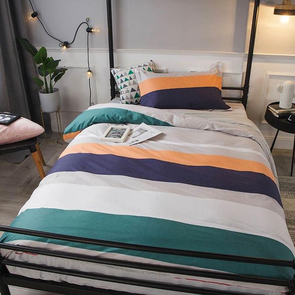 2019 ins green blue grey stripes dormitory 3pcs bedding set twin hypoallergenic cotton bedlinens duvet cover set single bed
2019 ins green blue grey stripes dormitory 3pcs bedding set twin hypoallergenic cotton bedlinens duvet cover set single bed