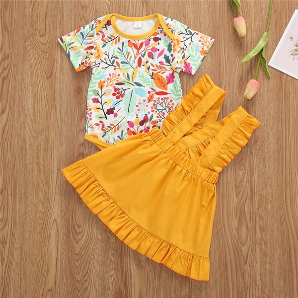 2020 summer toddle baby girls clothes outfits short sleeve romper belt skirt set suits, White
2020 summer toddle baby girls clothes outfits short sleeve romper belt skirt set suits, White