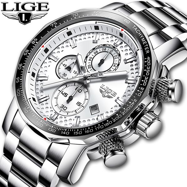 lige new sport chronograph mens watches full steel quartz clock waterproof big dial watch men relogio masculino, Slivery;brown
lige new sport chronograph mens watches full steel quartz clock waterproof big dial watch men relogio masculino, Slivery;brown
