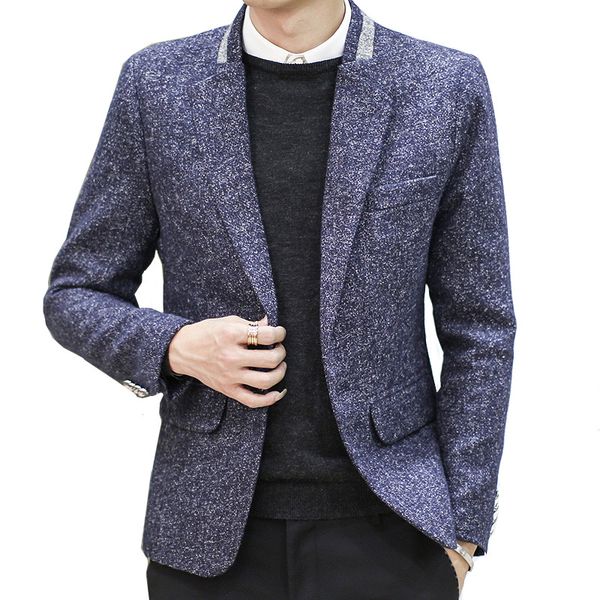suit men's autumn and winter wool woolen slim suit jacket men's large size fashion casual contrast color slim personality coat, White;black
suit men's autumn and winter wool woolen slim suit jacket men's large size fashion casual contrast color slim personality coat, White;black