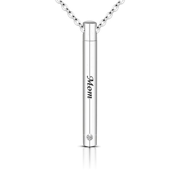stainless steel minimalist bar urn necklace crystal pendant memorial ashes keepsake exquisite engraved name cremation jewelry, Silver
stainless steel minimalist bar urn necklace crystal pendant memorial ashes keepsake exquisite engraved name cremation jewelry, Silver