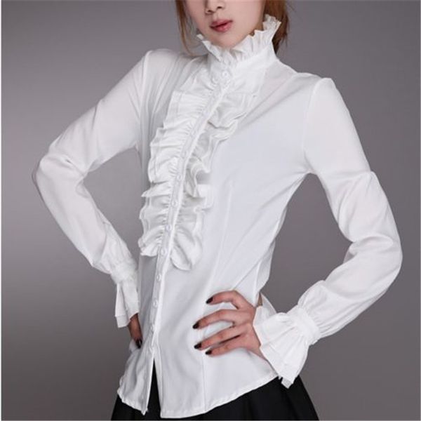 women office lady shirt frilly ruffle shirts flounce blouse clothes victorian women office lady shirt high neck, White
women office lady shirt frilly ruffle shirts flounce blouse clothes victorian women office lady shirt high neck, White