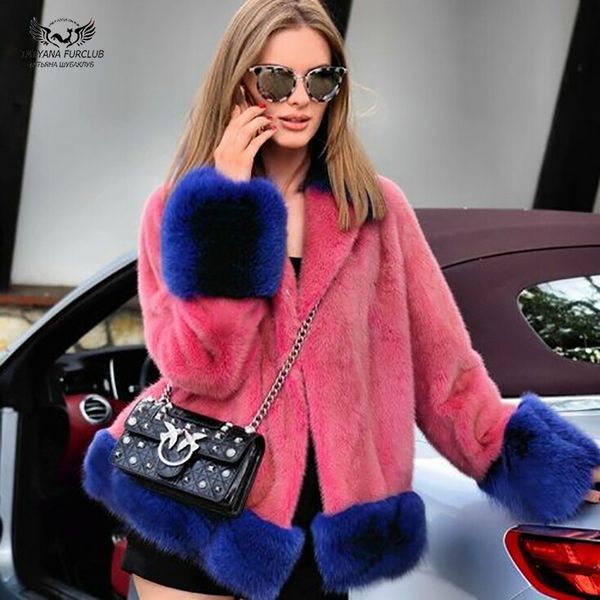 2019 fashion short jacket with fur cuff women winter warm thick natural coat real fur luxury overcoats, Black
2019 fashion short jacket with fur cuff women winter warm thick natural coat real fur luxury overcoats, Black