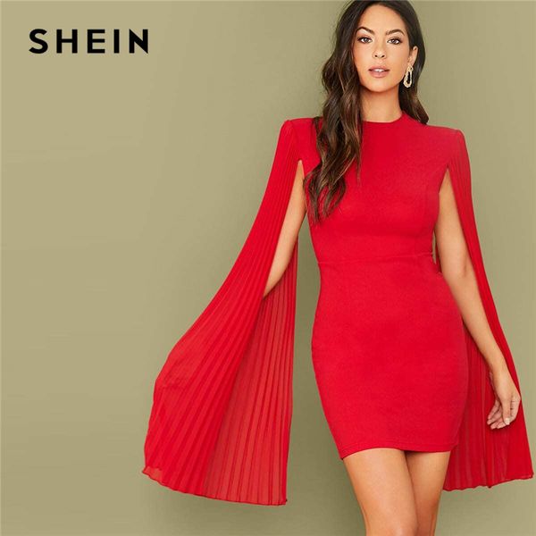 shein red solid pleated cape party bodycon dress without belt women 2019 autumn high waist cloak sleeve pencil dresses, Black;gray
shein red solid pleated cape party bodycon dress without belt women 2019 autumn high waist cloak sleeve pencil dresses, Black;gray