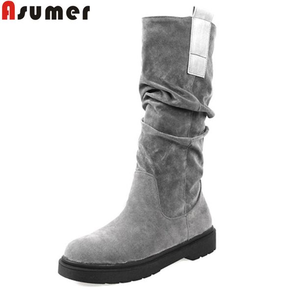 asumer big size 34-43 fashion mid calf boots women round toe low heels flock ladies boots casual slip on autumn winter, Black
asumer big size 34-43 fashion mid calf boots women round toe low heels flock ladies boots casual slip on autumn winter, Black