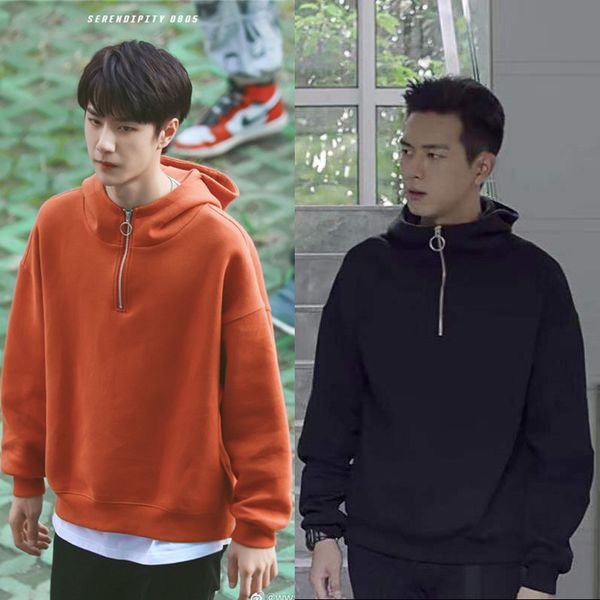 southeast asia lee now korean statement wang yibo celebrity style korean-style loose-fit hooded zipper solid color coat, Black;red
southeast asia lee now korean statement wang yibo celebrity style korean-style loose-fit hooded zipper solid color coat, Black;red