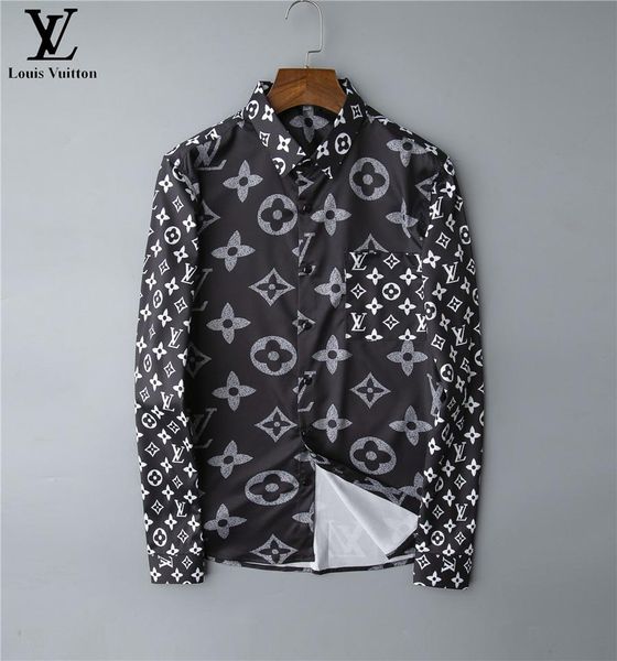 2020 men's casual print lapel slim long sleeve luxury logo shirt european and american fashion brand trend shirt -r, White;black
2020 men's casual print lapel slim long sleeve luxury logo shirt european and american fashion brand trend shirt -r, White;black