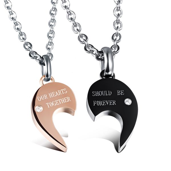 couple necklace heart shape love puzzle 316l stainless steel pendant necklaces for lovers valentine's day gift, Silver
couple necklace heart shape love puzzle 316l stainless steel pendant necklaces for lovers valentine's day gift, Silver