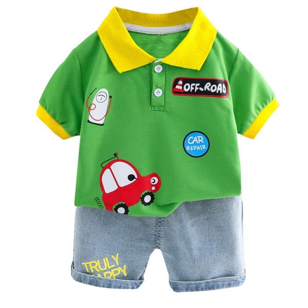 summer baby boys cartoon car short sleeve lapel collar t-shirt + denim jeans casual pant children kids clothing sets 2pcs suits, White
summer baby boys cartoon car short sleeve lapel collar t-shirt + denim jeans casual pant children kids clothing sets 2pcs suits, White