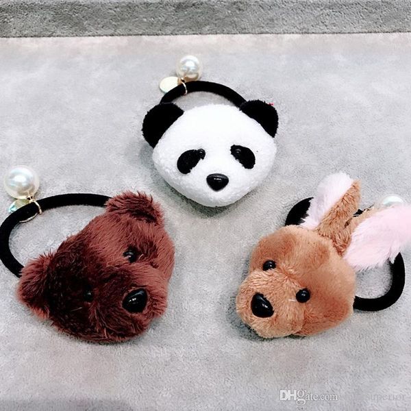 cute plush animal hair rubber band elastic hair band luxury designer hair accessory with fast shipping, Pink 
cute plush animal hair rubber band elastic hair band luxury designer hair accessory with fast shipping, Pink