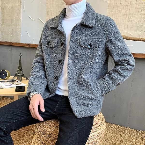 men's autumn and winter lambs wool jacket woolen trench coat men's korean-style men slim fit woolen overcoat fashion coat, Black
men's autumn and winter lambs wool jacket woolen trench coat men's korean-style men slim fit woolen overcoat fashion coat, Black