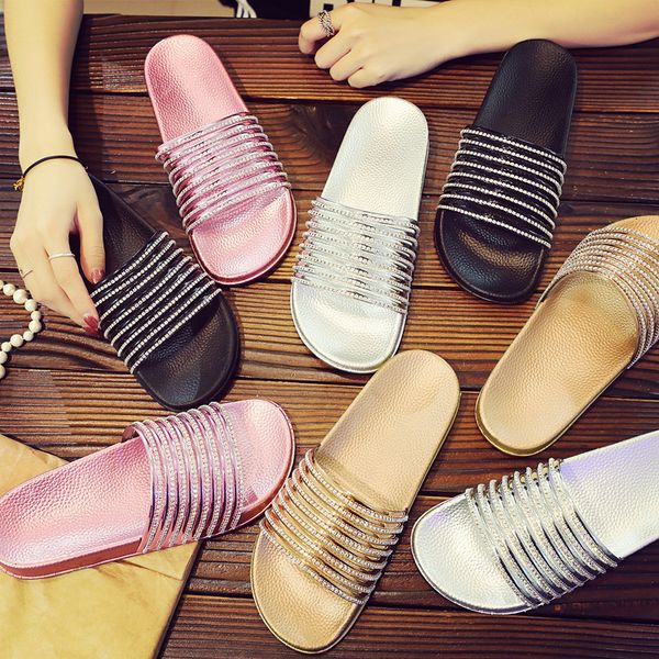 women flat slippers 2020 summer women casual beach shoes slides comfort crystal shinning female plus size 41 summer sandals 2h56, Black
women flat slippers 2020 summer women casual beach shoes slides comfort crystal shinning female plus size 41 summer sandals 2h56, Black