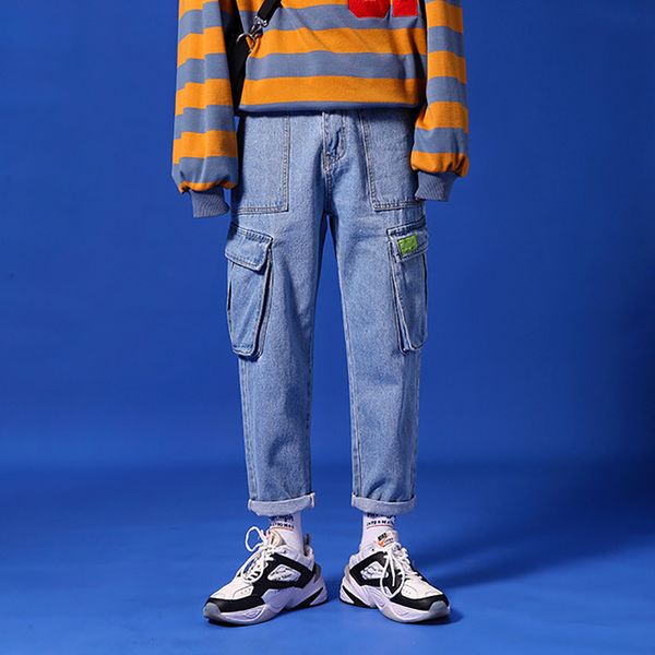 audwhale men summer loose harem jeans pants mid waist hip hop solid black denim pants big pocket ankle length male jeans, Blue
audwhale men summer loose harem jeans pants mid waist hip hop solid black denim pants big pocket ankle length male jeans, Blue