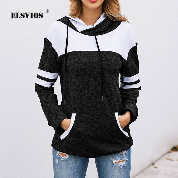elsvios autumn winter sweatshirt hooded women patchwork long sleeve hoodies drawstring jumper ladies pocket pullovers 5xl, Black
elsvios autumn winter sweatshirt hooded women patchwork long sleeve hoodies drawstring jumper ladies pocket pullovers 5xl, Black