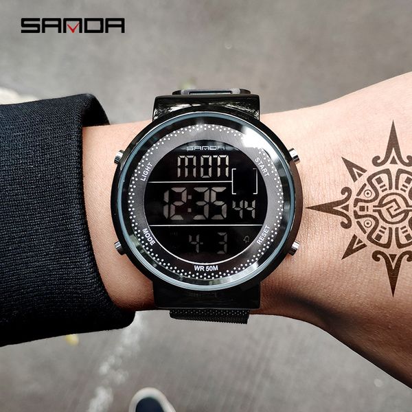 sanda brand digital watch men sport women watches electronic led ladies wrist watch for men women clock male female wristwatch, Slivery;brown
sanda brand digital watch men sport women watches electronic led ladies wrist watch for men women clock male female wristwatch, Slivery;brown