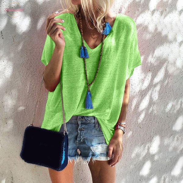 outdoor loose daily v neck cool short sleeve casual solid women t shirt cotton blend soft polyester shopping street attractive summer, White
outdoor loose daily v neck cool short sleeve casual solid women t shirt cotton blend soft polyester shopping street attractive summer, White