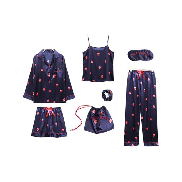 women pajamas seven-piece setting pyjamas female strawberry silk home service suit sleepwear clothing pajama sets long sleeve, Blue;gray
women pajamas seven-piece setting pyjamas female strawberry silk home service suit sleepwear clothing pajama sets long sleeve, Blue;gray