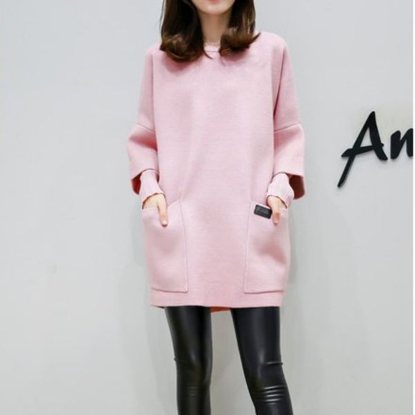 sweatshirt autumn large size women's long sleeve hoodies loose pockets outerwear plus size wool coat, Black
sweatshirt autumn large size women's long sleeve hoodies loose pockets outerwear plus size wool coat, Black