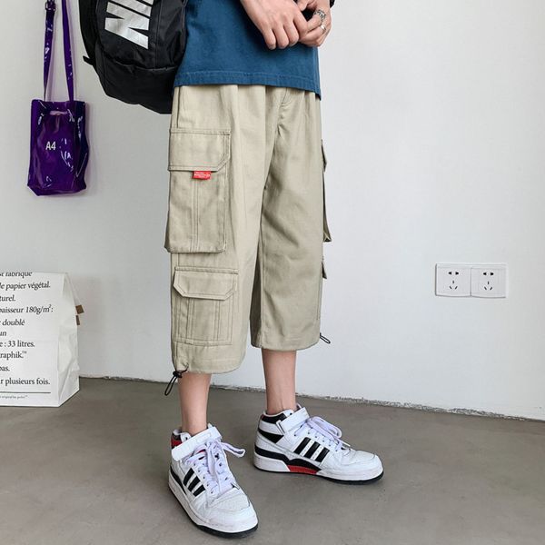 men's pants 2020 summer new slim solid color cargo pants seven minutes long casual personality youth men's wear, Black
men's pants 2020 summer new slim solid color cargo pants seven minutes long casual personality youth men's wear, Black