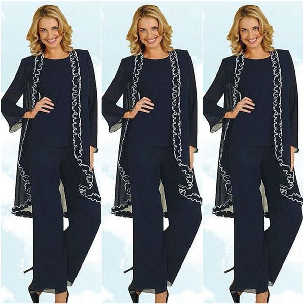 navy blue mother of the bride pant suits bateau neck with ruffled jackets formal wedding guest dress plus size chiffon mothers groom dresses, Black;red
navy blue mother of the bride pant suits bateau neck with ruffled jackets formal wedding guest dress plus size chiffon mothers groom dresses, Black;red