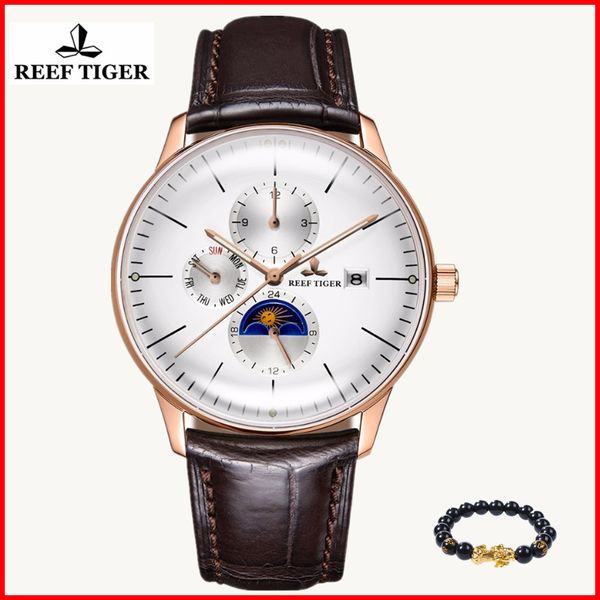 2019 reef tiger/rt luxury casual watches waterproof rose gold automatic watches men convex lens analog relogio masculino, Slivery;brown
2019 reef tiger/rt luxury casual watches waterproof rose gold automatic watches men convex lens analog relogio masculino, Slivery;brown