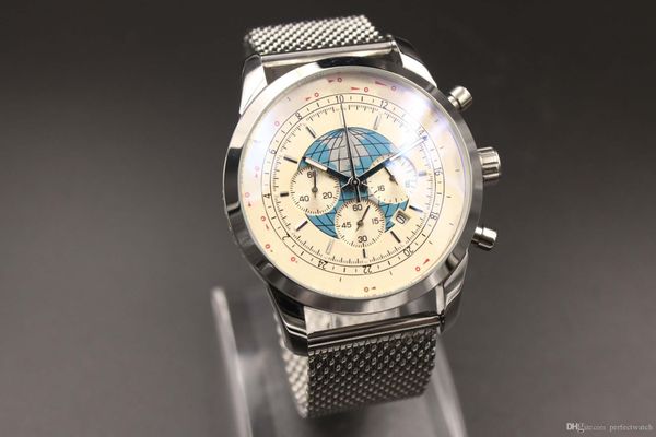 2018~2019 46mm steel ocean series ab0510u4 / bb62 / 152a watch silver stainless steel strap white globe dial men's fashion watc, Slivery;brown
2018~2019 46mm steel ocean series ab0510u4 / bb62 / 152a watch silver stainless steel strap white globe dial men's fashion watc, Slivery;brown