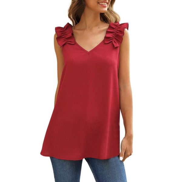womens summer camis fashion v neck sleeveless pleated shoulder casual elegant tank camisetas mujer manga corta #jsw, White
womens summer camis fashion v neck sleeveless pleated shoulder casual elegant tank camisetas mujer manga corta #jsw, White