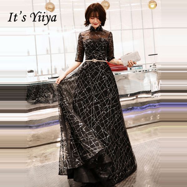it's yiiya evening dress half sleeve shining black fashion formal dresses elegant illusion zipper party gown for women e066, White;black
it's yiiya evening dress half sleeve shining black fashion formal dresses elegant illusion zipper party gown for women e066, White;black