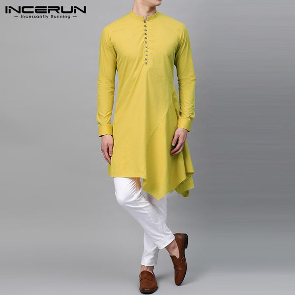 incerun men long shirt clothes vintage solid color long sleeve kurtas men irregular shirts 2020 elegant muslim robes 5xl, White;black
incerun men long shirt clothes vintage solid color long sleeve kurtas men irregular shirts 2020 elegant muslim robes 5xl, White;black