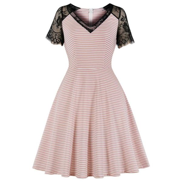 stripe women retro dress v neck short sleeves high waist vintage dress 50s 60s rockabilly swing lace party vestidos, Black;gray
stripe women retro dress v neck short sleeves high waist vintage dress 50s 60s rockabilly swing lace party vestidos, Black;gray