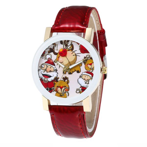 christmas watch santa and elk pattern watch leather band male analog quartz wristwatch gift for women q4, Slivery;brown
christmas watch santa and elk pattern watch leather band male analog quartz wristwatch gift for women q4, Slivery;brown