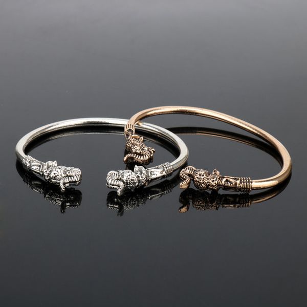 fashion elephant head vikings vintage accessory bangels bracelets for women men smooth bangle metal jewelry -25, White
fashion elephant head vikings vintage accessory bangels bracelets for women men smooth bangle metal jewelry -25, White