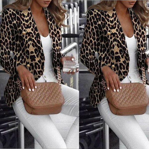 women's suits & blazers autumn winter women office ladies leopard print button fashion long sleeve slim fit casual blazer outwear, White;black
women's suits & blazers autumn winter women office ladies leopard print button fashion long sleeve slim fit casual blazer outwear, White;black