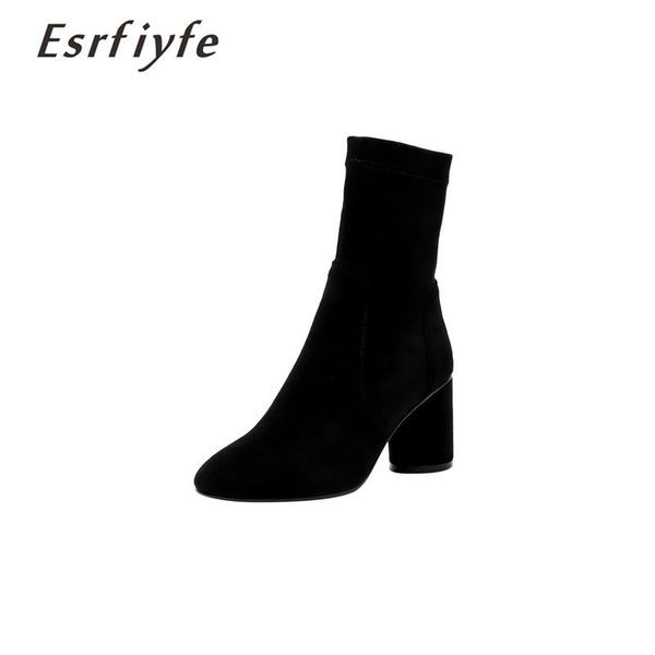 esrfiyfe 2020 new women elastic fabric flock boots high heels short boots fashion handmade round toe short plush insole, Black
esrfiyfe 2020 new women elastic fabric flock boots high heels short boots fashion handmade round toe short plush insole, Black