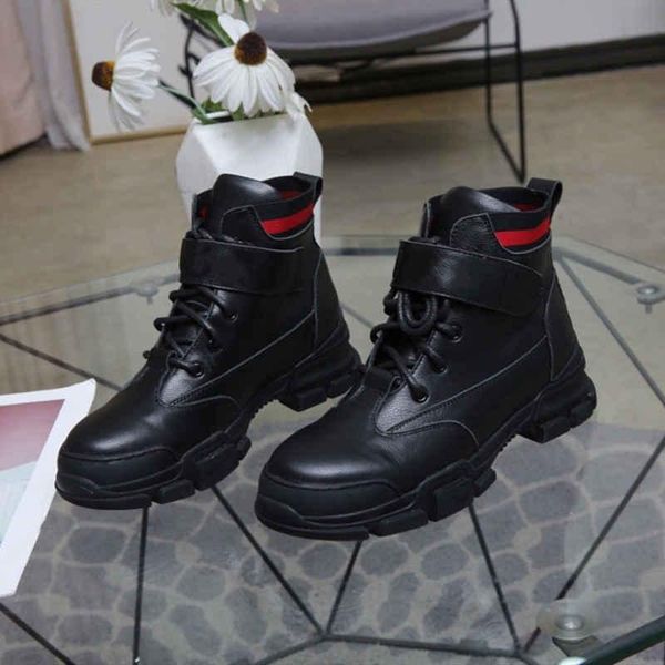 womans leather shoes lace up ribbon belt buckle ankle boots factory direct female rough heel round head autumn winter martin boots with box, Black
womans leather shoes lace up ribbon belt buckle ankle boots factory direct female rough heel round head autumn winter martin boots with box, Black