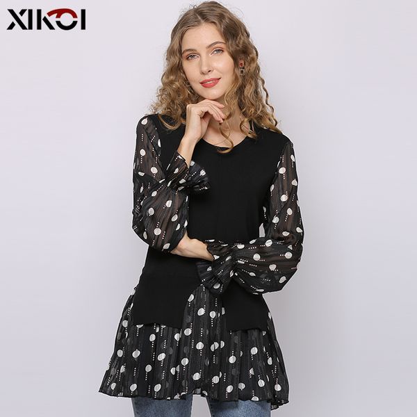xikoi women long chiffon blouse patchwork new 2020 casual puff sleeves korean shirt elegant slim o-collar women blusa, White
xikoi women long chiffon blouse patchwork new 2020 casual puff sleeves korean shirt elegant slim o-collar women blusa, White