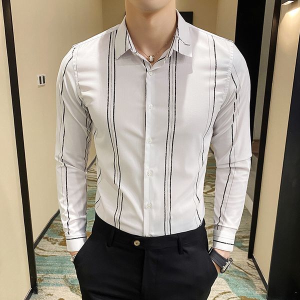 business men dress shirt fashion men clothes 2020 long sleeve shirt slim fit casual social shirts male 4xl, White;black
business men dress shirt fashion men clothes 2020 long sleeve shirt slim fit casual social shirts male 4xl, White;black