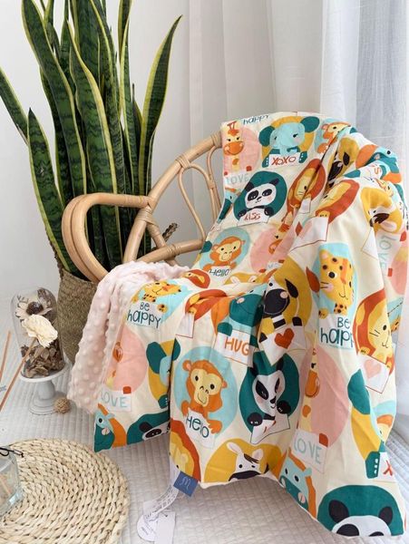 

baby minky baby blanket animal thick super soft flannel blanket newborn toddler stripped swaddle wrap bedding covers bubbles