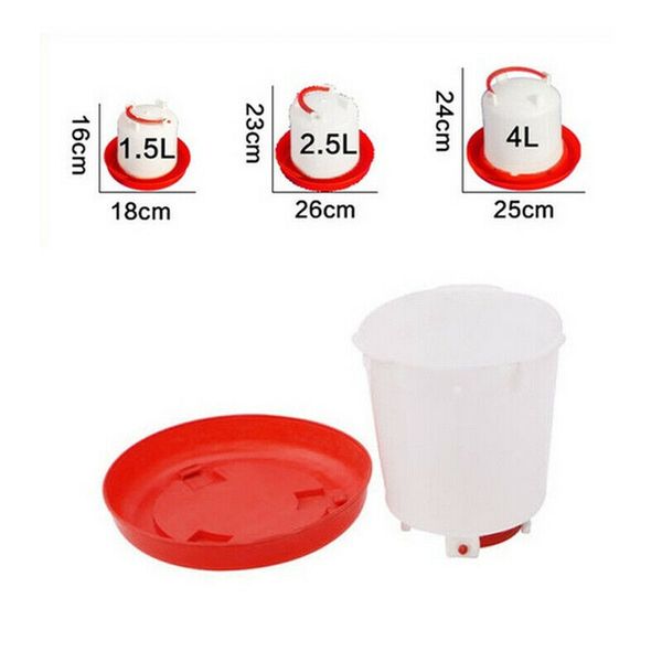 1.5/2.5/4l reusable plastic food feeder chicken chick hen poultry lid handle farm animal feeding watering farm animal supplies
1.5/2.5/4l reusable plastic food feeder chicken chick hen poultry lid handle farm animal feeding watering farm animal supplies