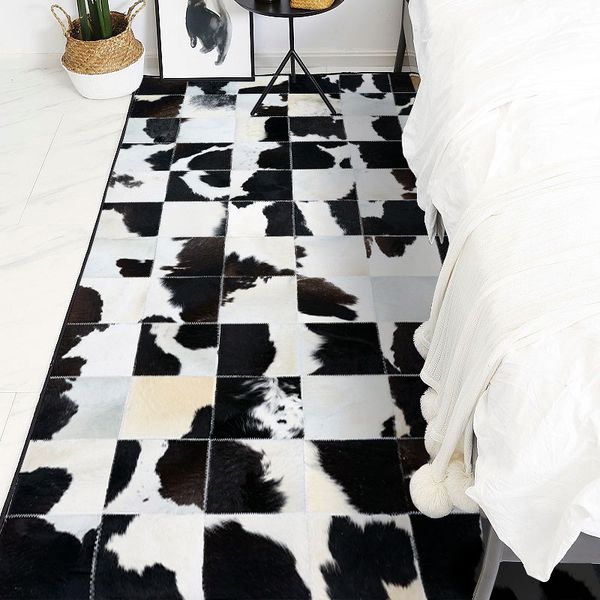 american style cowhide patchwork carpet big size genuine cow skin fur black and white plaid decorative bedside rug sales
american style cowhide patchwork carpet big size genuine cow skin fur black and white plaid decorative bedside rug sales