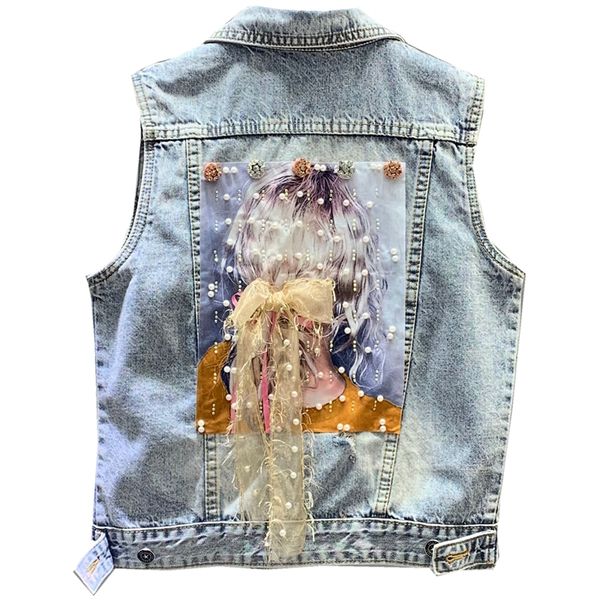 new design women beading denim vest autumn bow jaqueta coat jeans jacket casual outerwear cardigans casaco female plus size, Black;white
new design women beading denim vest autumn bow jaqueta coat jeans jacket casual outerwear cardigans casaco female plus size, Black;white