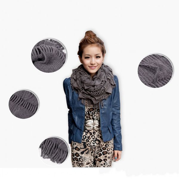 warm knitted scarf layered fringe tassel scarf neck circle shawl scarf cowl girl solid long soft winter scarves, Blue;gray
warm knitted scarf layered fringe tassel scarf neck circle shawl scarf cowl girl solid long soft winter scarves, Blue;gray