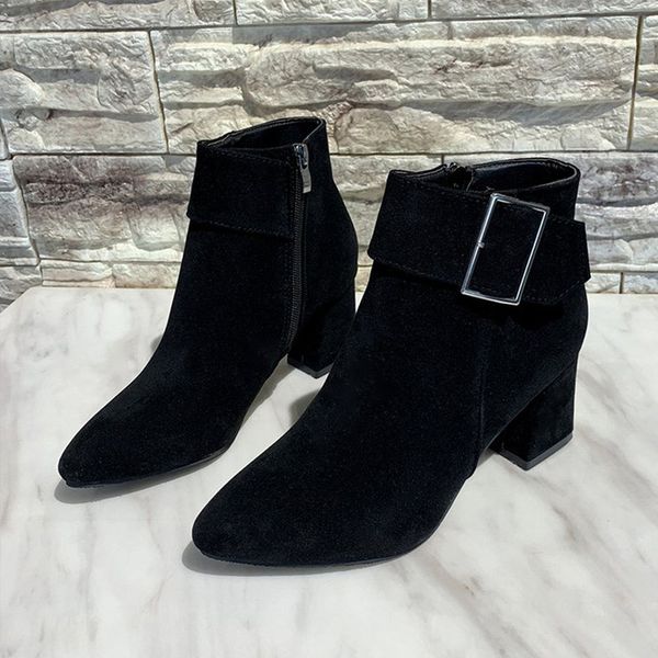 mcckle new brand ankle boots zipper mid square heels platform for ladies buckle footwear women's shoes solid mujer mx200324, Black
mcckle new brand ankle boots zipper mid square heels platform for ladies buckle footwear women's shoes solid mujer mx200324, Black
