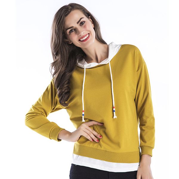2019 spring women's hooded hoodies fake two pieces casual slim long sleeve autumn winter warm sweatershirts, Black
2019 spring women's hooded hoodies fake two pieces casual slim long sleeve autumn winter warm sweatershirts, Black