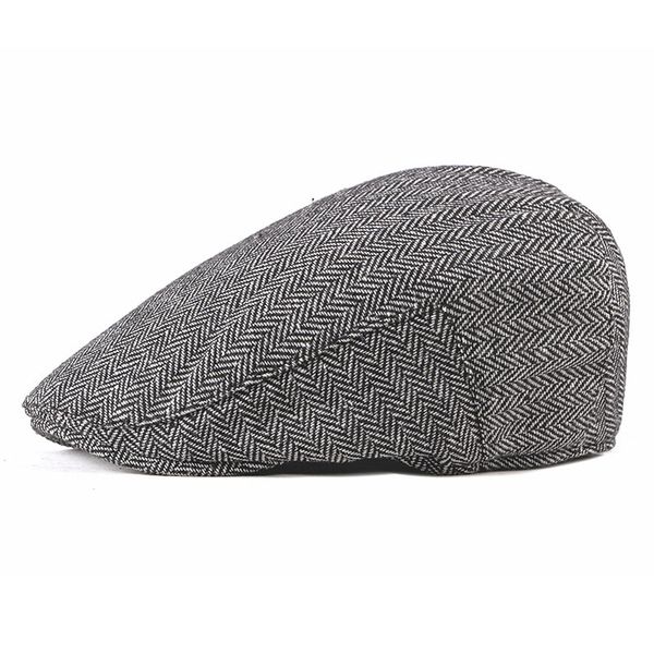 2019 new autumn and winter men's cap fashion simple striped beret casual painter hat, Blue;gray
2019 new autumn and winter men's cap fashion simple striped beret casual painter hat, Blue;gray