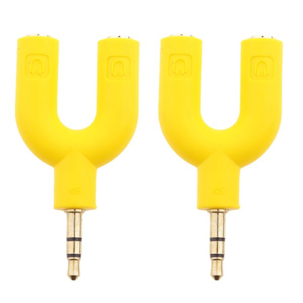 2pcs yellow 3.5mm earphone adapter plug,u shape double jack stereo headphone splitter cable connector for pc smartphone
2pcs yellow 3.5mm earphone adapter plug,u shape double jack stereo headphone splitter cable connector for pc smartphone