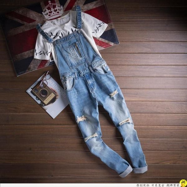 2017 mens fashion ripped bib overalls jeans brand designer casual distrressed denim jumpsuit blue jean hole pants 031503
2017 mens fashion ripped bib overalls jeans brand designer casual distrressed denim jumpsuit blue jean hole pants 031503
