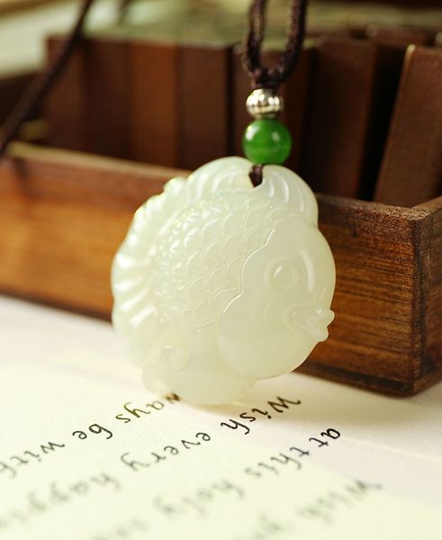 natural and tianyu pendant ms. white jade auspicious goldfish pendant year-on-year jade necklace, Silver
natural and tianyu pendant ms. white jade auspicious goldfish pendant year-on-year jade necklace, Silver