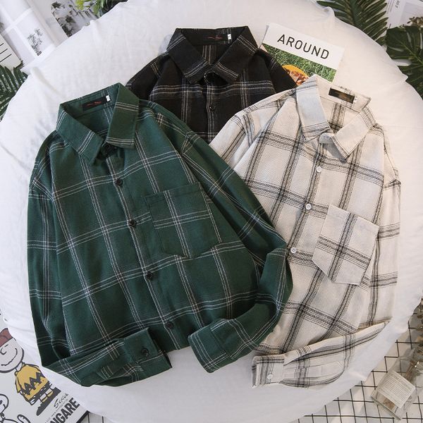 lossky spring autumn new male shirt casual plus size loose men's shirt fashion plaid print korean cardigan harajuku style, White;black
lossky spring autumn new male shirt casual plus size loose men's shirt fashion plaid print korean cardigan harajuku style, White;black