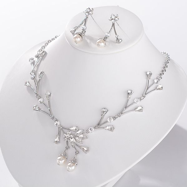 eseres dubai jewelry sets pearl beads rhinestone necklace and earrings for women wedding necklace sets, Silver
eseres dubai jewelry sets pearl beads rhinestone necklace and earrings for women wedding necklace sets, Silver
